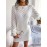 Plus Size, Women' Plus Size Elegant Off-Shoulder Sweater Dress - Soft Stretch Leaf & Floral Lace DressSuitable for Winter, Mid-Length Pullover Dress Suitable for Formal & Casual Events, Comfortable Sweater Dress