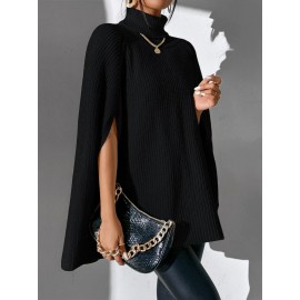 Plus Size - HERTALK Women'S Oversized Winter Sweater Coat - Elegant Cape-like Sweater with Open Front, Long Sleeve Non-Stretch Sweater for Plus Size Women, Formal & Everyday Chic Cold Weather Outerwear