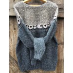 Plus Size, Women's Plus Size Cozy Fall Winter Sweater - Round Neck Long Sleeve Color-Block Pullover Sweater Top, Casual Warm Blouses for Cold Weather Layering, Hand Washable for all Body Types