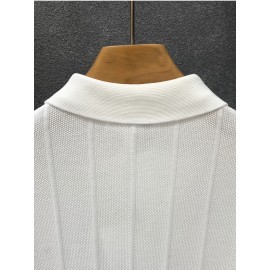 Luxury Knit Short Sleeve Polo Shirt for Men | Summer New Solid Color Lapel Collar Casual Tops, Button Details, Regular Fit