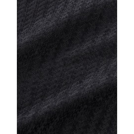 Men's Fashion Casual Long Sleeve Henley Shirt | Premium Houndstooth Jacquard Henley Collar T-Shirt | Notched V-Neck Design | Loose-Fit Comfortable Henley Tee | Essential Golf Wear | Breathable, Warm, and Skin-Friendly | for Indoor Gatherings and