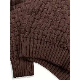 Men's Casual Waffle Knit Lapel Button Sweater