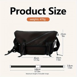 Casual Men's Crossbody Messenger Bag, Durable Laptop Bag
