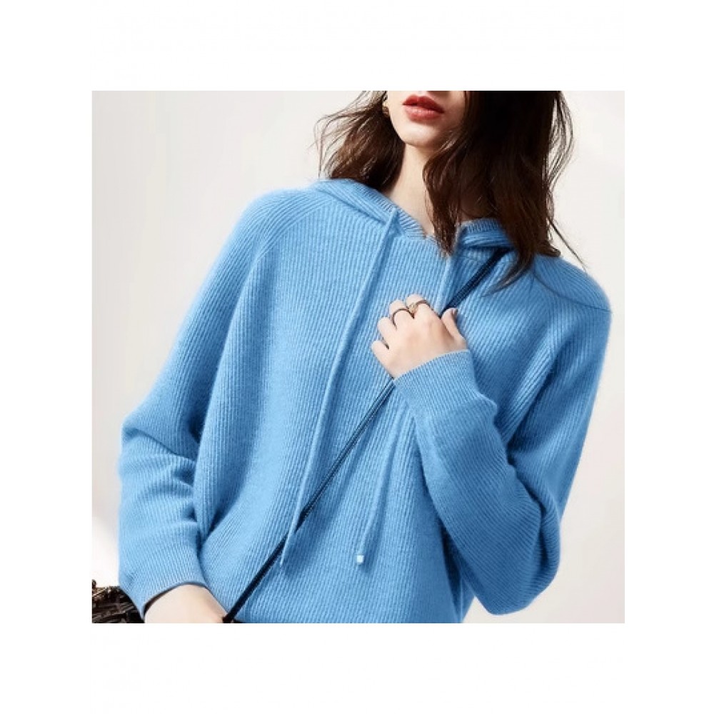 Women'S Hooded Thick Sweater | Autumn/Winter Solid Color Hoodie with Crew Neck