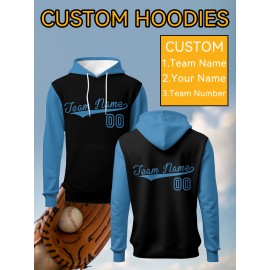 Custom Men'S Hoodies Featuring Personalized Names And Numbers - Available in Multiple Colors, Suitable for Baseball, Hiking, And Everyday Casual Wear - with a Hood, Front Pocket, Made of, Perfect for Outdoor Activities, Plus Size