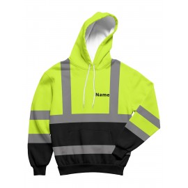 Custom Men's Hooded with Personalized Name/Text/Logo Print - Heavy-Duty Breathable Fabric Suitable for Gym, Team Uniforms, Promotional Wear - Adjustable Hood, Self-Defined Branding, Durable Casual Workwear for Large Sizes, PLUS SIZE
