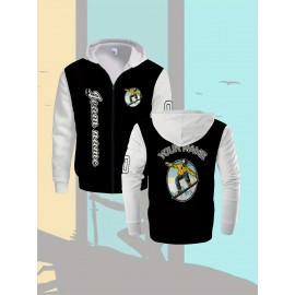 Men's Plus-Size Custom Full-Zip Sweatshirt - Personalized Logo & Text Printing, Size Hoodie for Branding/Gym/Outdoor Wear, Machine Washable Casual Sportswear (Regular Fit) - Orders Welcome Suitable for Gym,, Daily Wear, PLUS SIZE