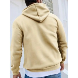 Men'S Ew People Graphic Print Hooded Sweatshirt - Oversized Loose Fit Pullover Hoodie with Kangaroo Pocket, Long Sleeve Casual Winter Warmth, with Lettering, Comfortable Casual Attire & Ideal Gift for Men (Autumn/Winter), Plus Size