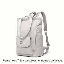 Adjustable Strap Laptop Backpack - Durable Nylon, Zipper Closure, Multiple Compartments, Casual Style, High School Backpack, Casual Backpack | Adjustable Strap Bag | Zippered Backpack