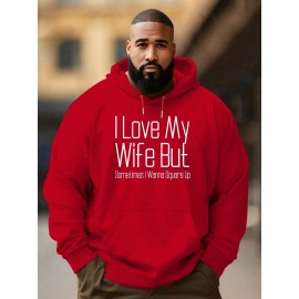 I Love My Wife But New Printed Autumn and Winter Plush Youth Versatile Spring and Autumn Style Plus Dalian Hat Fashion Brand Sweater, PLUS SIZE