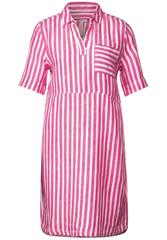 143475- Pink Stripe Linen Dress - Street One