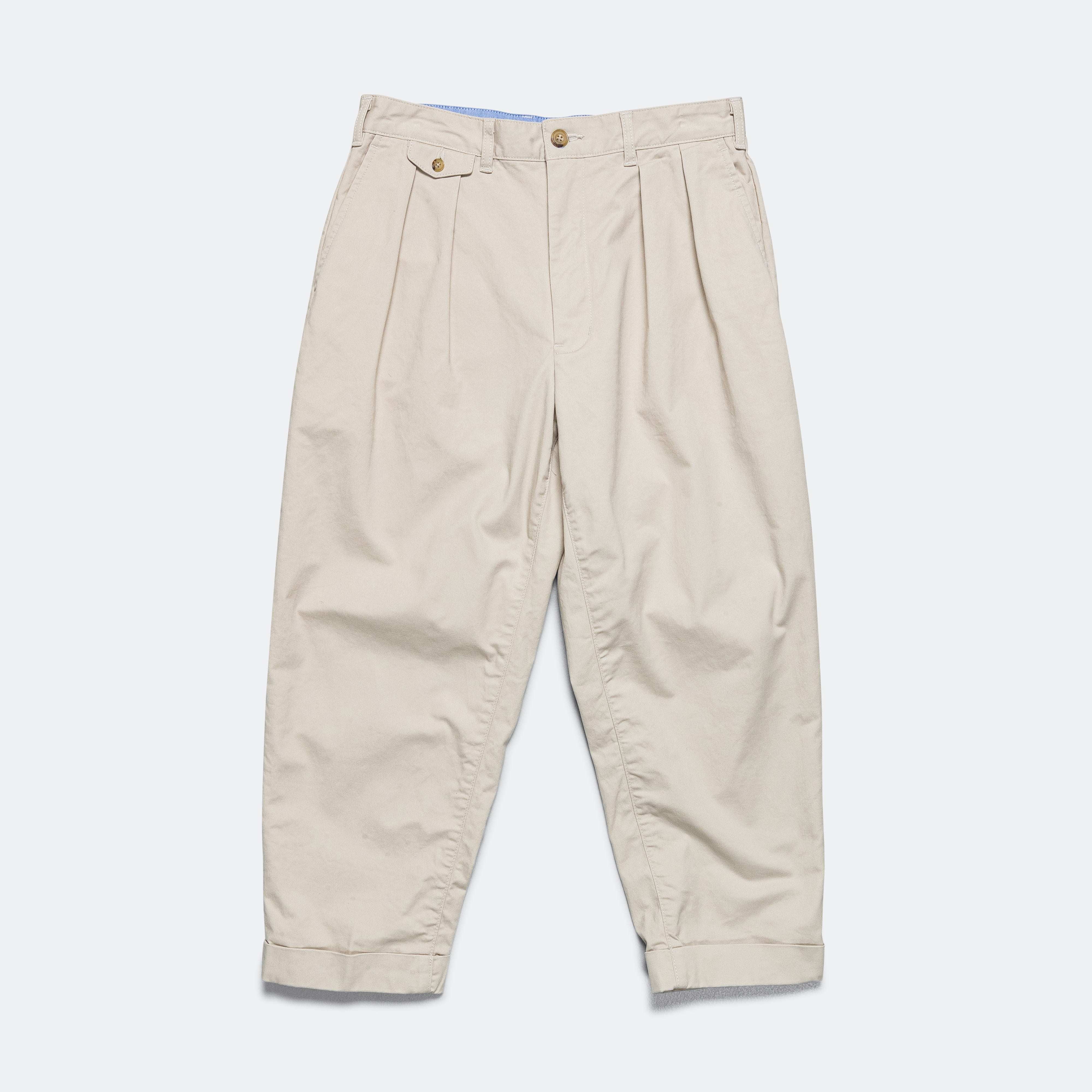 2 Pleat Twill Pants - Cement