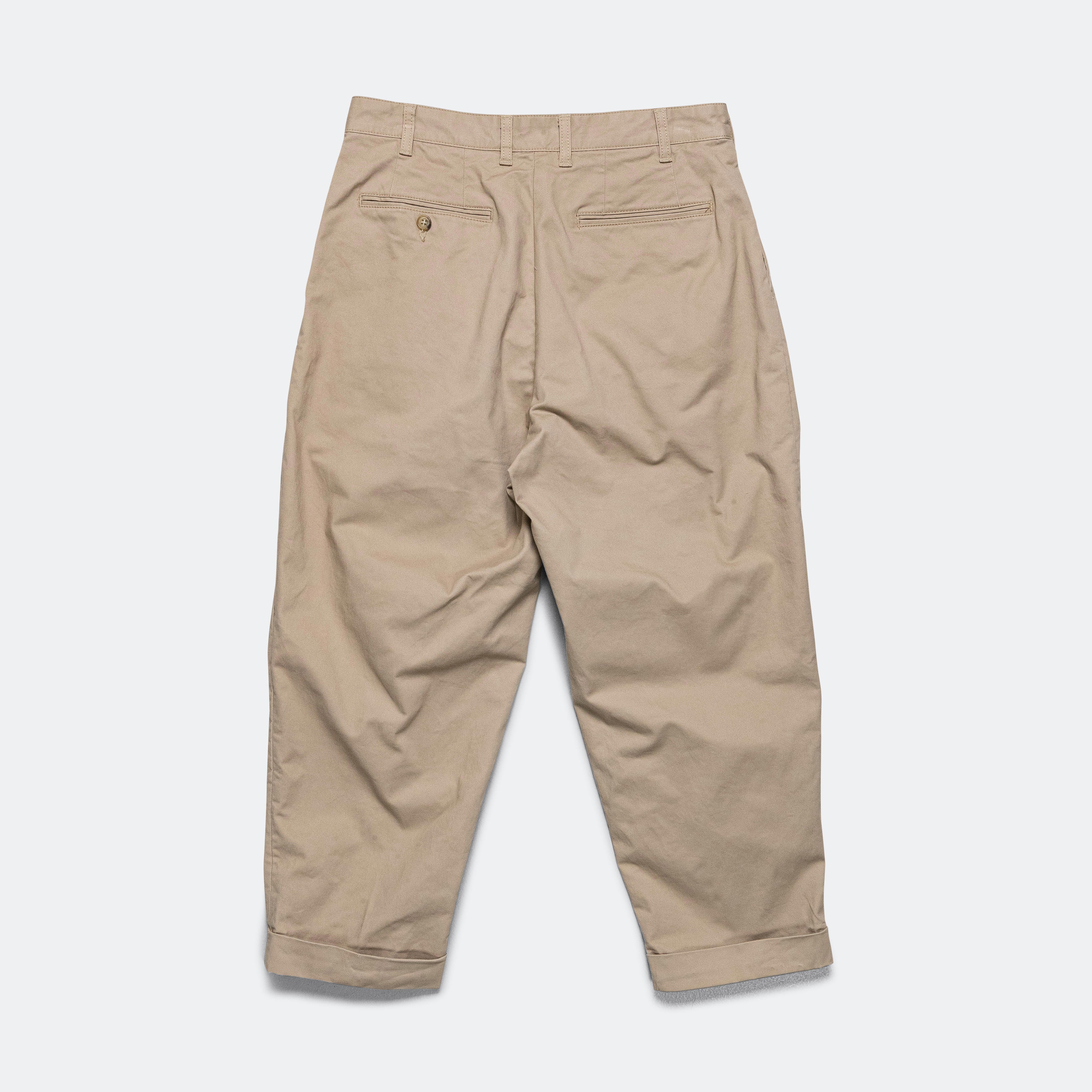 2 Pleat Twill Pants - Khaki