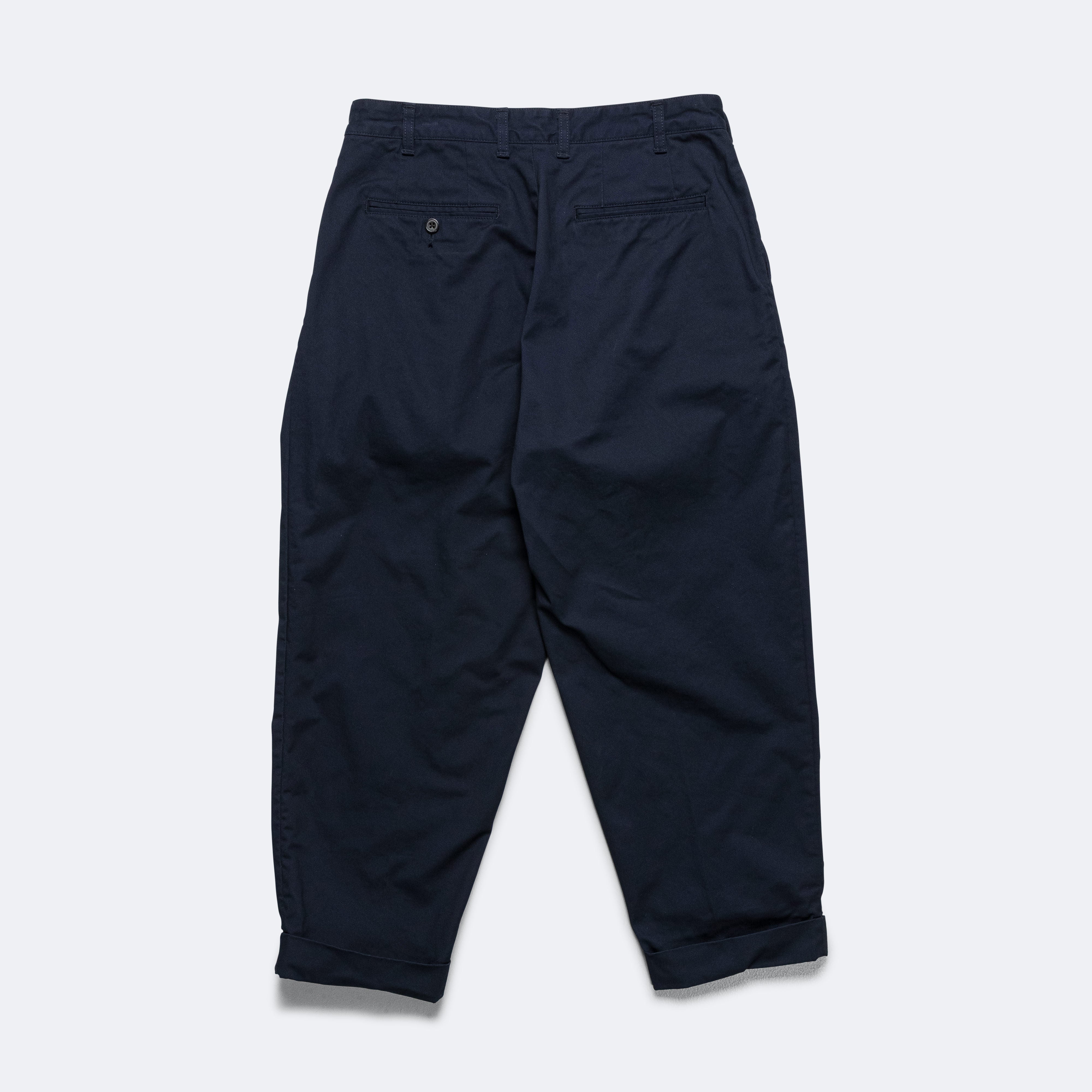 2 Pleat Twill Pants - Navy