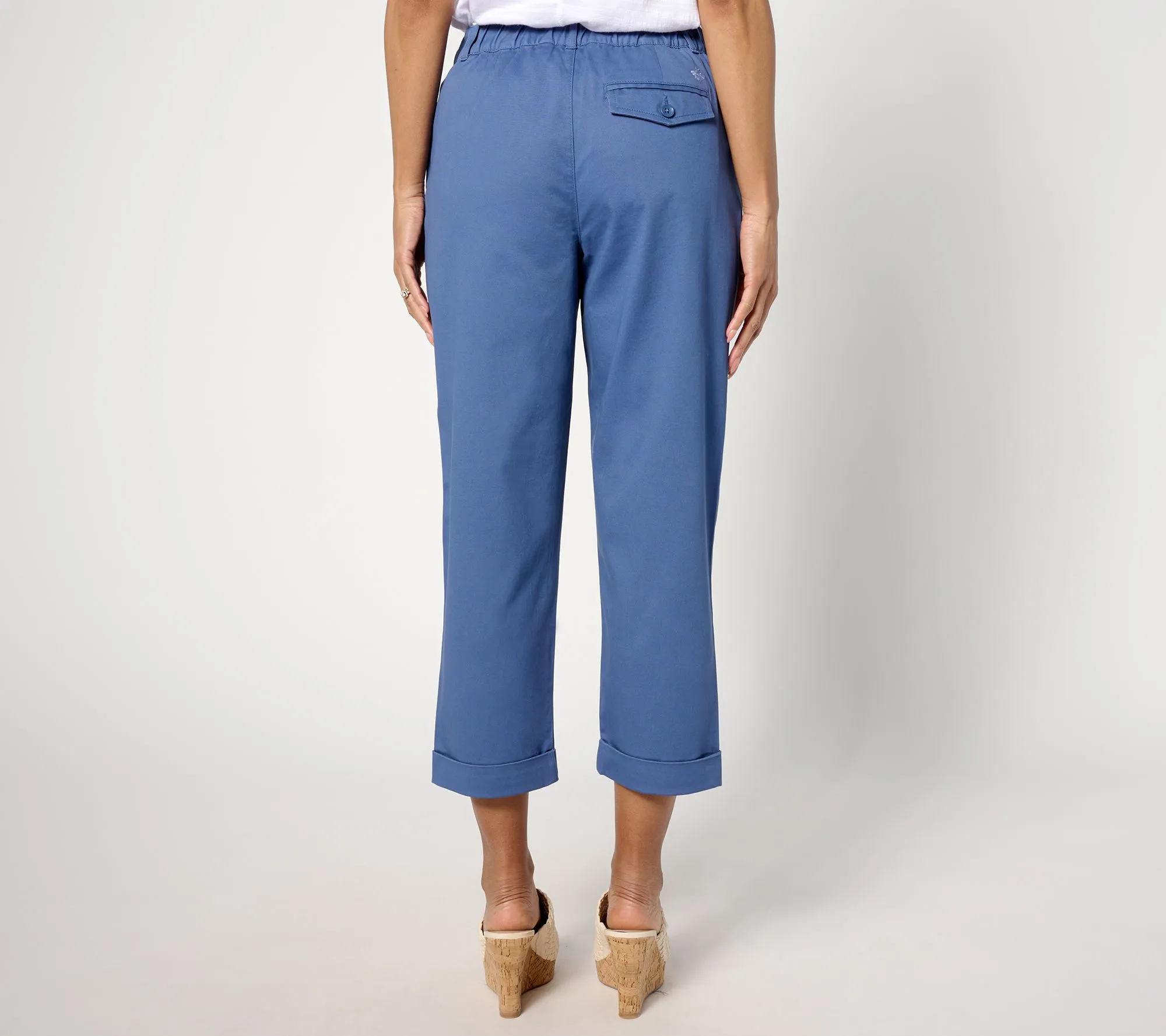 "As Is" Joan Rivers Signature Twill Reg Straight Leg Crop Pants