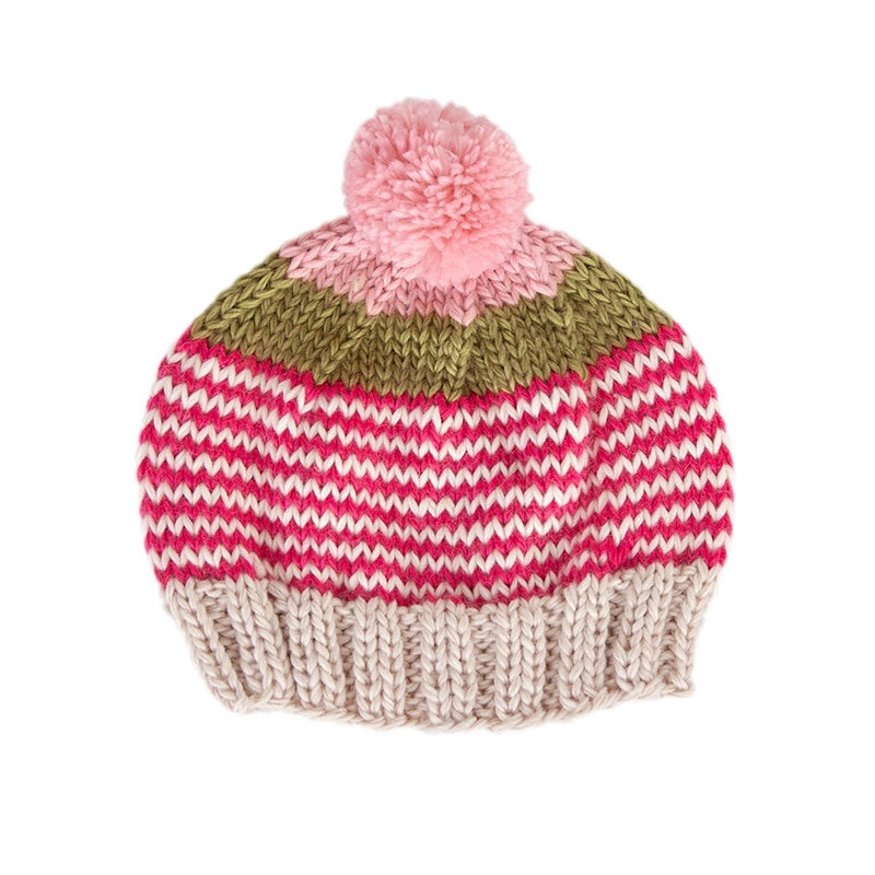 Acorn Horizon Beanie - Pink Stripe