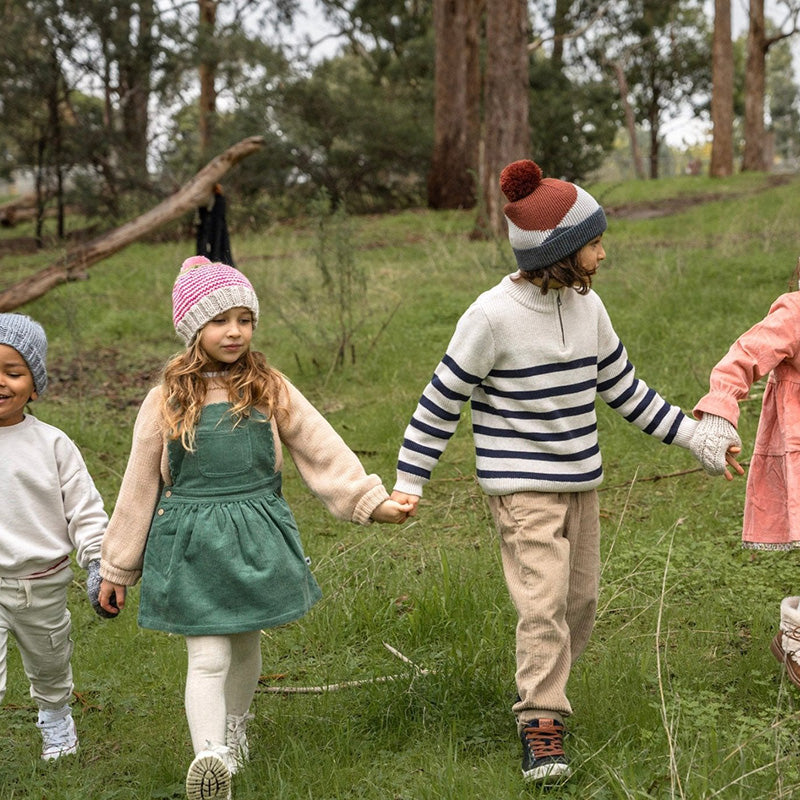 Acorn Horizon Beanie - Pink Stripe