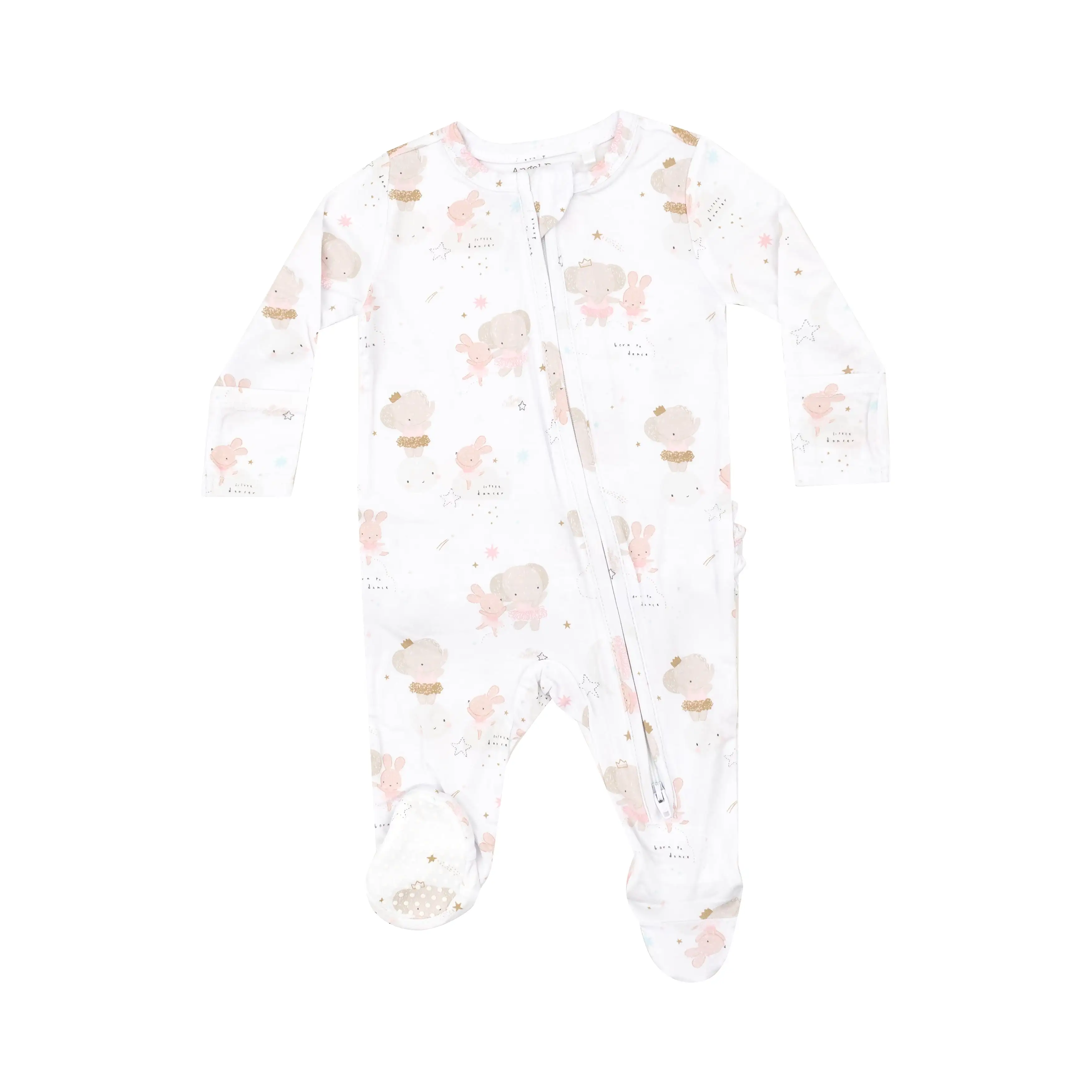 Angel Dear - Elephant + Bunny Ballerinas Zipper Footie