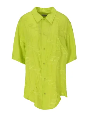 Balenciaga Crumpled-Effect Short Sleeved Buttoned Shirt