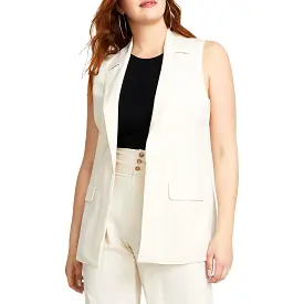 Bar III Womens Petites Slub Sleeveless Suit Vest