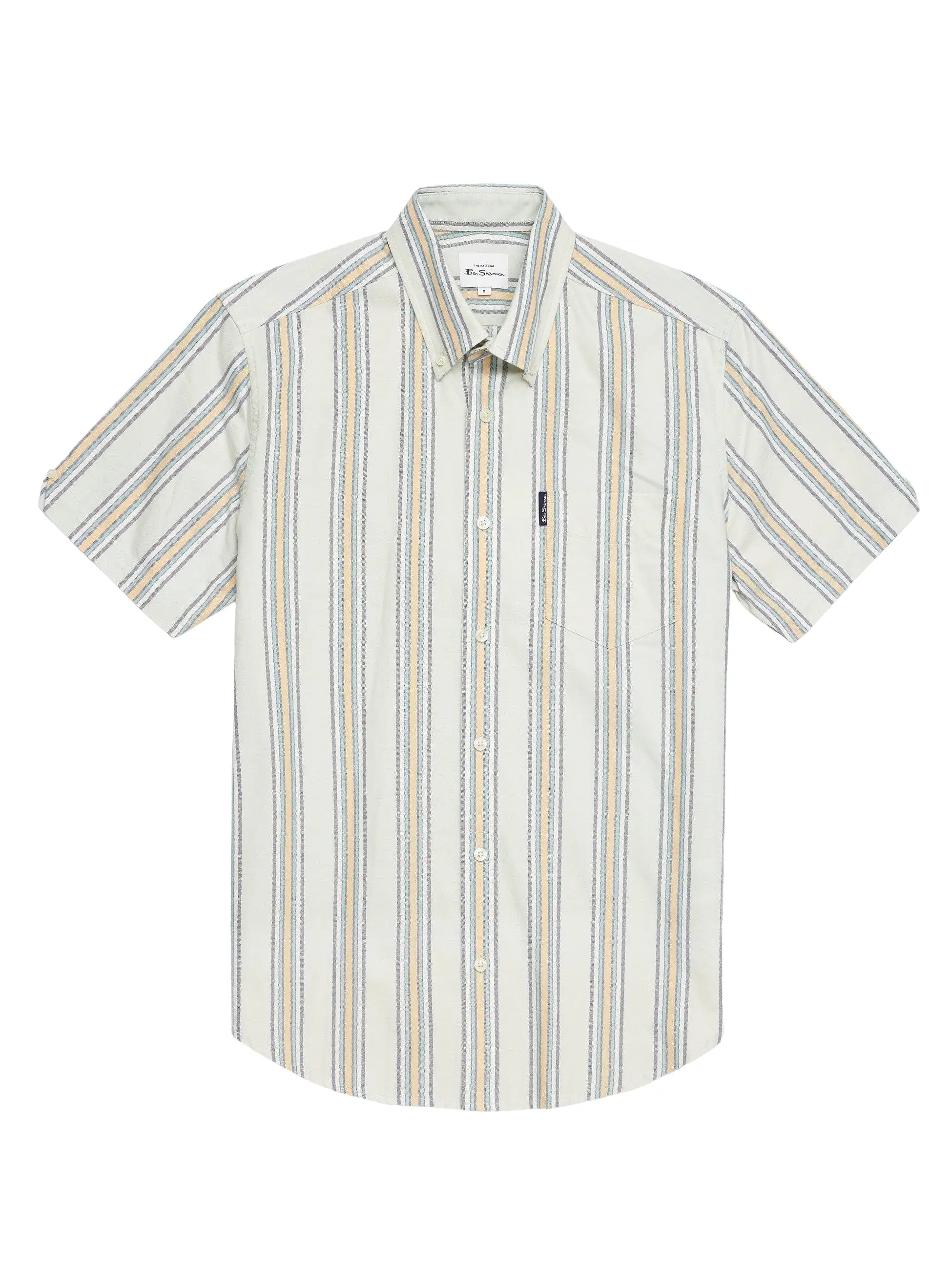 Ben Sherman Mens Block Stripe Oxford Shirt - Short Sleeved