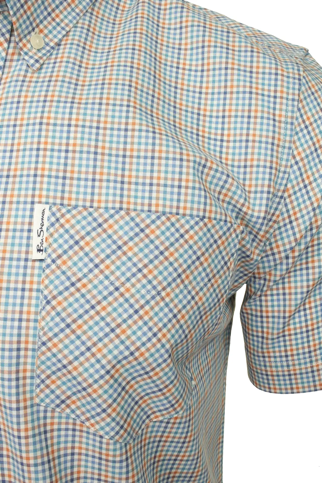 Ben Sherman Mens Shirt 'Mini Gingham' - Short Sleeved