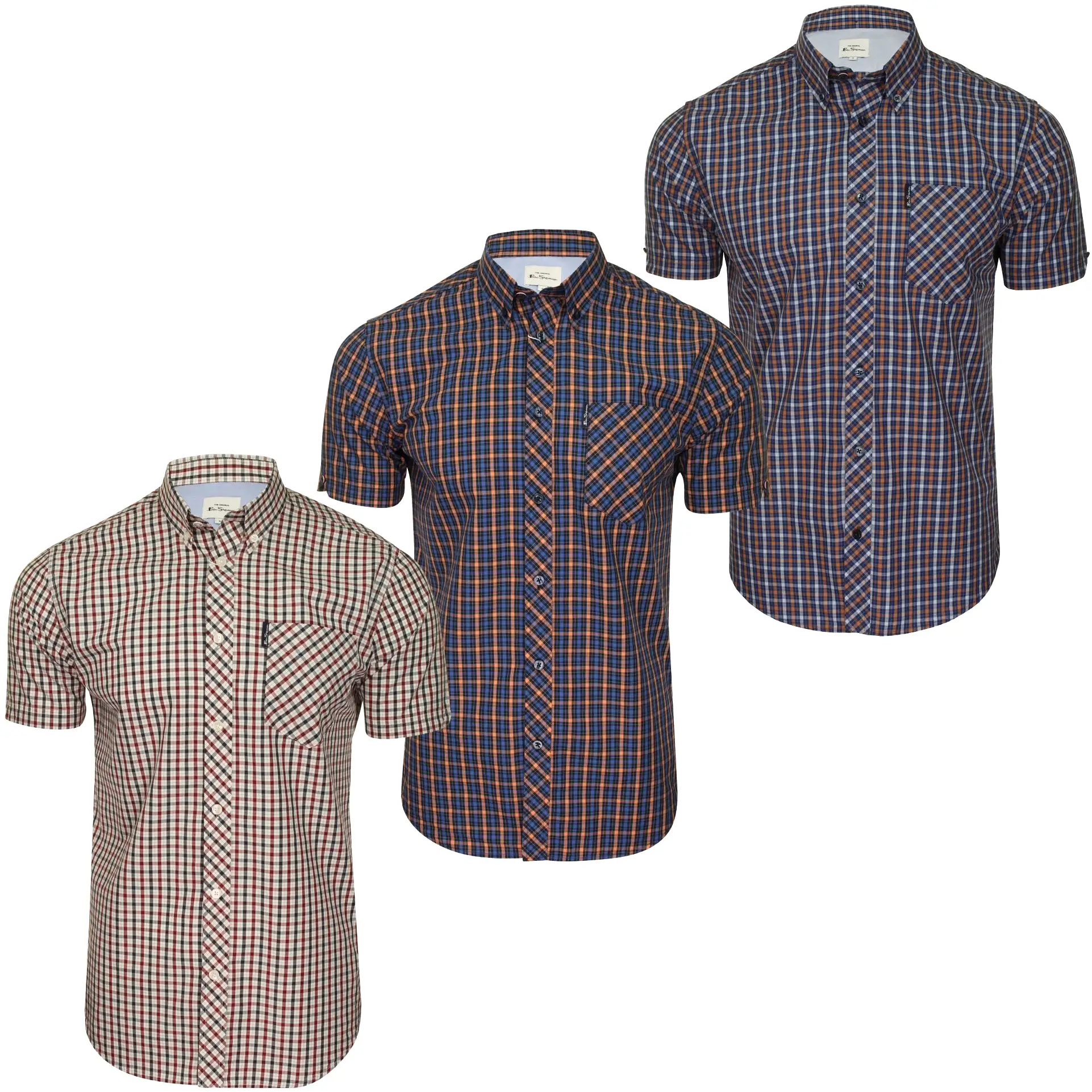 Ben Sherman Mens Signature House Check Shirt - Short Sleeved