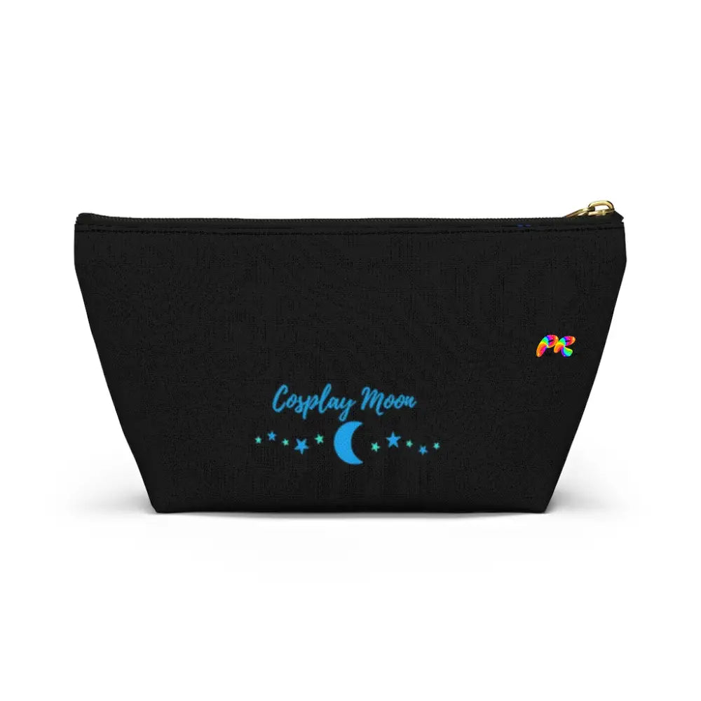 Black Makeup Bag with Blue Lips