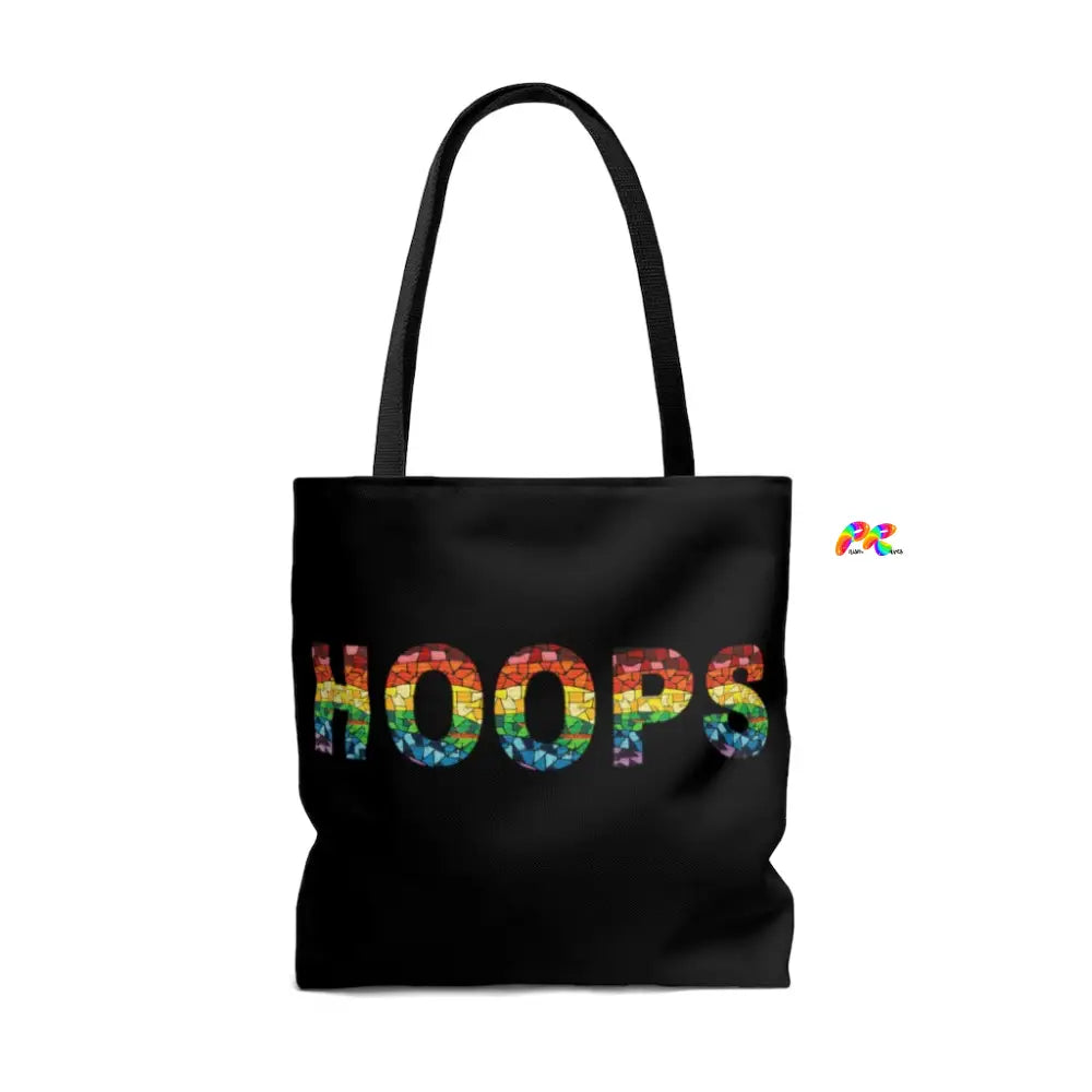 Black Tote Bag With HOOPS