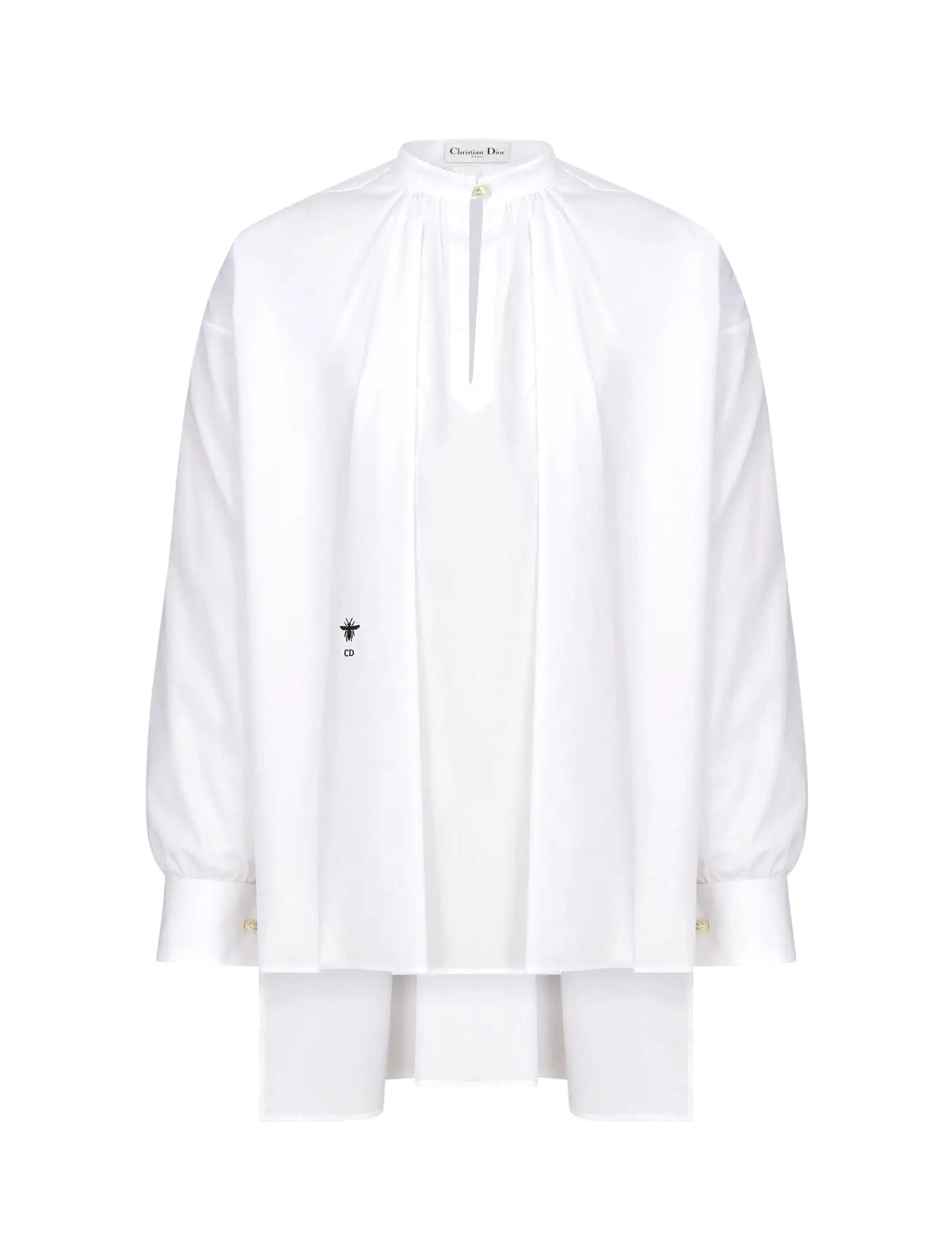 BLOUSE IN white cotton poplin