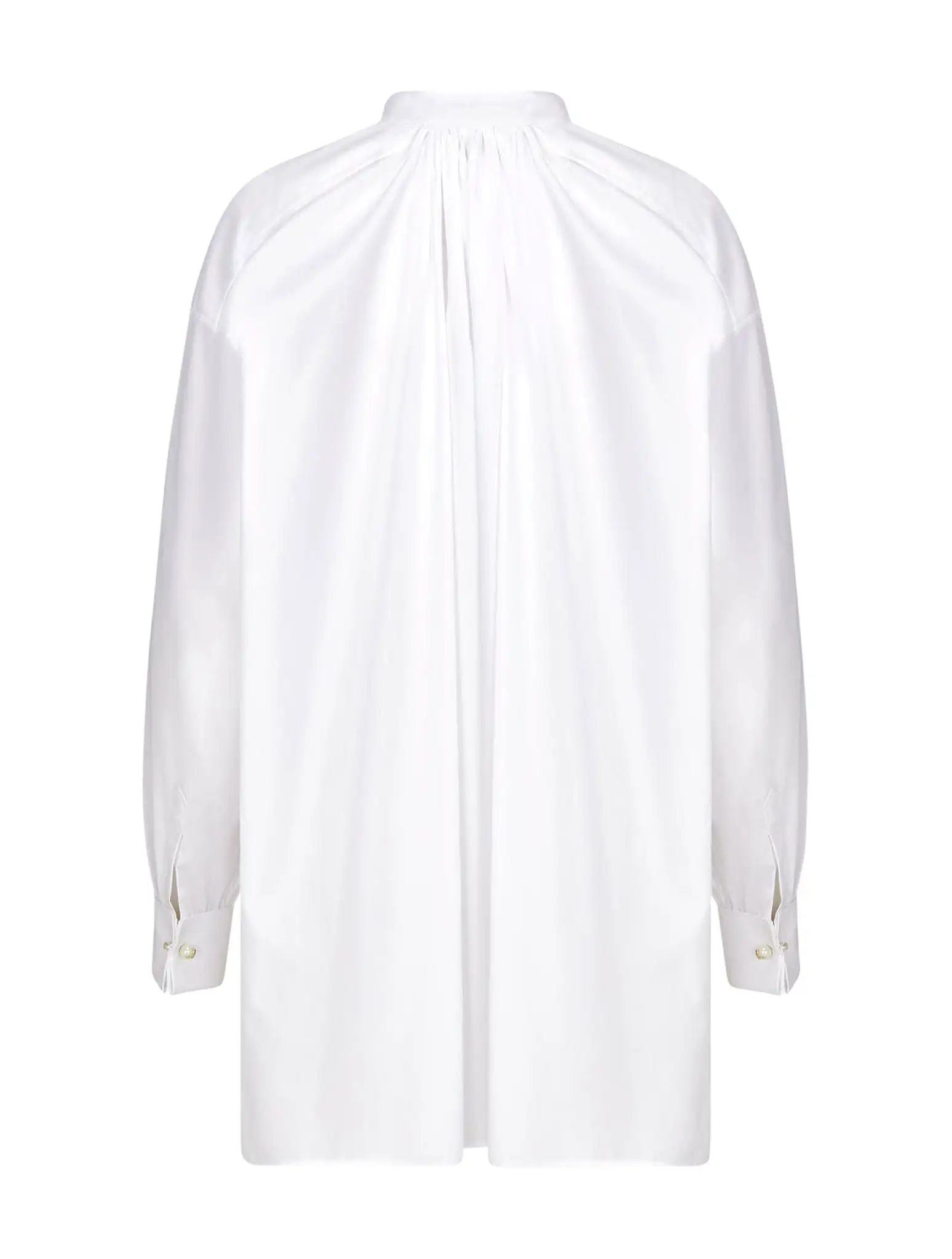 BLOUSE IN white cotton poplin