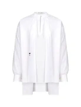 BLOUSE IN white cotton poplin