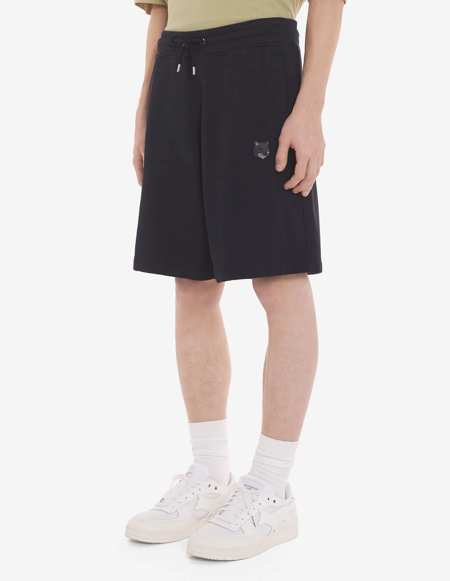 Bold Fox Head Patch Oversize Jog Shorts Black