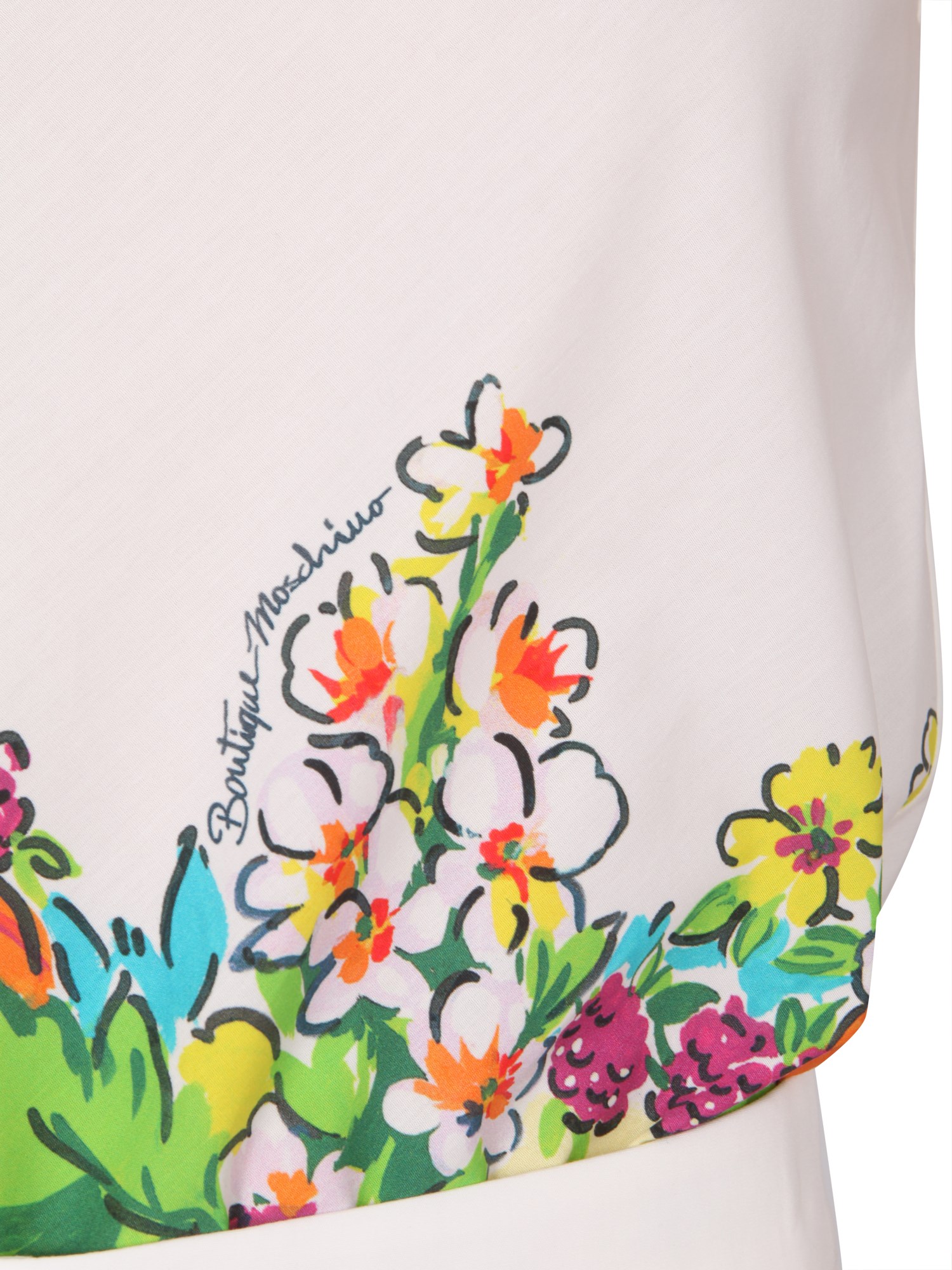 BOUTIQUE MOSCHINO    COTTON POPLIN FLOWER AND FRUIT PRINT TOP