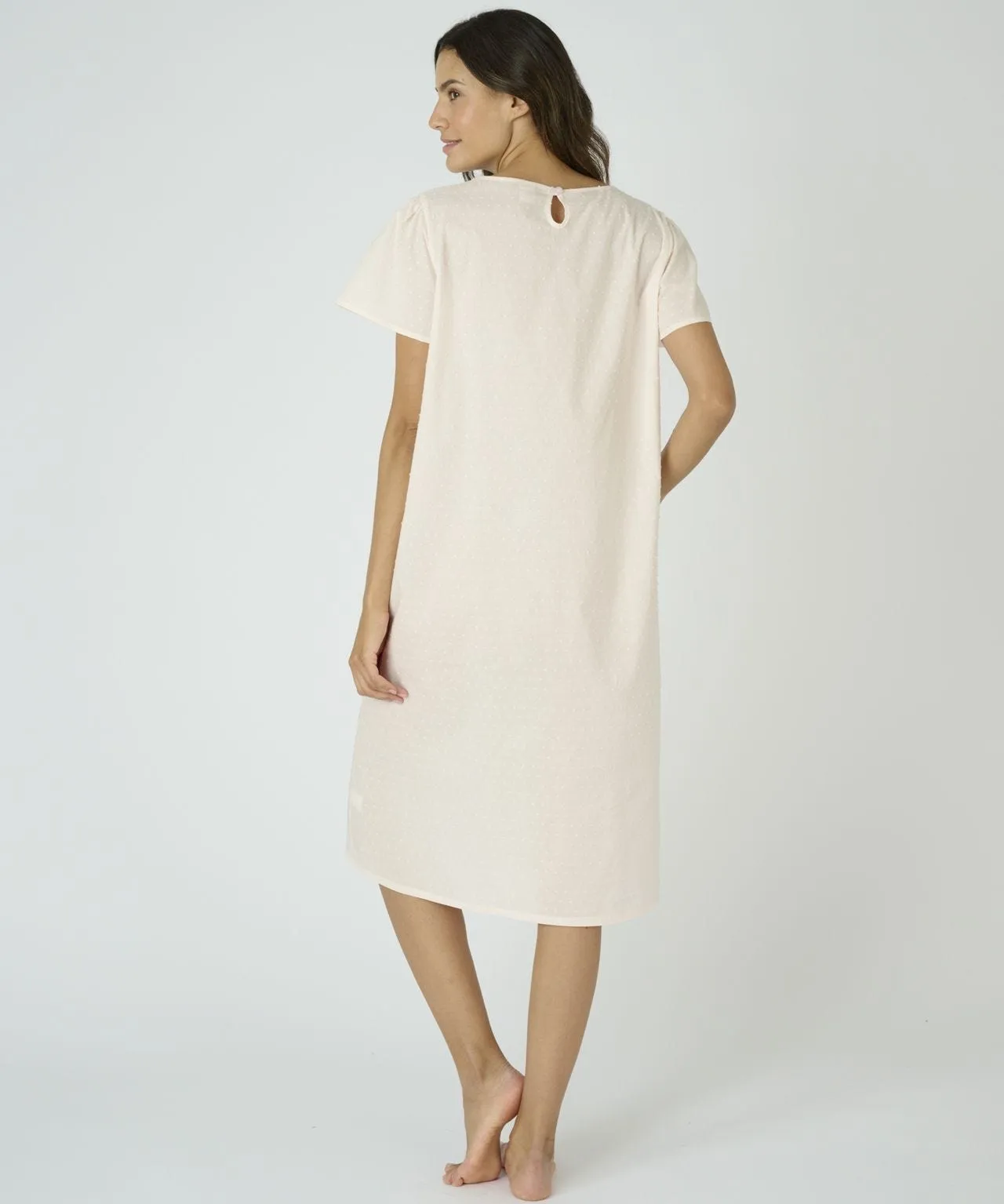 Button Drop Short Sleeved Nightdress