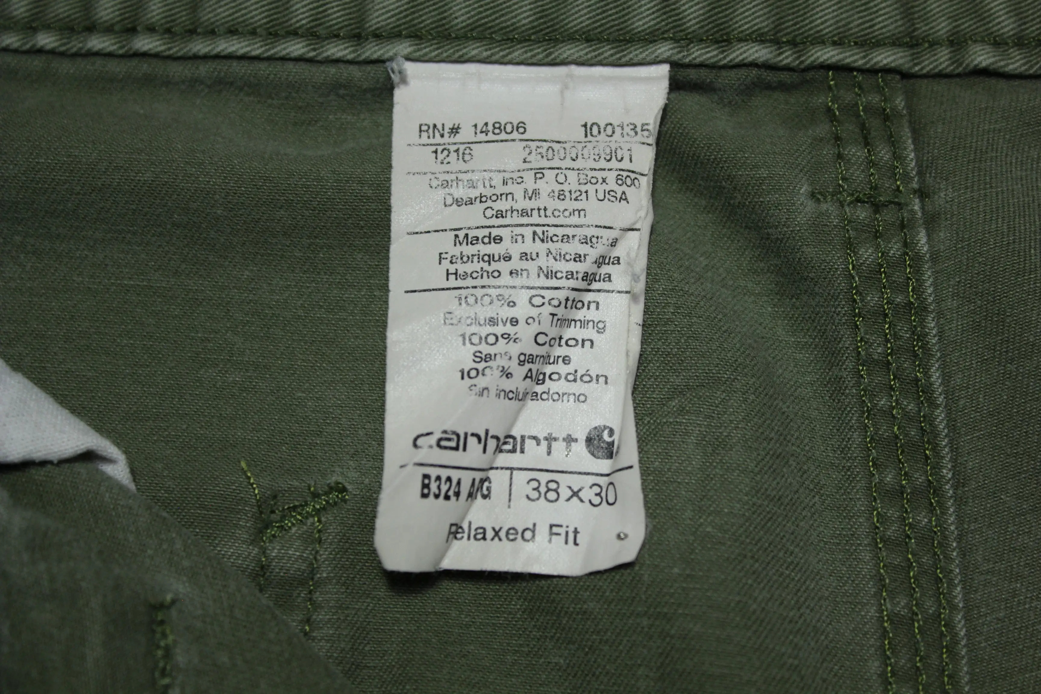 Carhartt B324 ARG Washed Twill Cargo Construction Work Pants