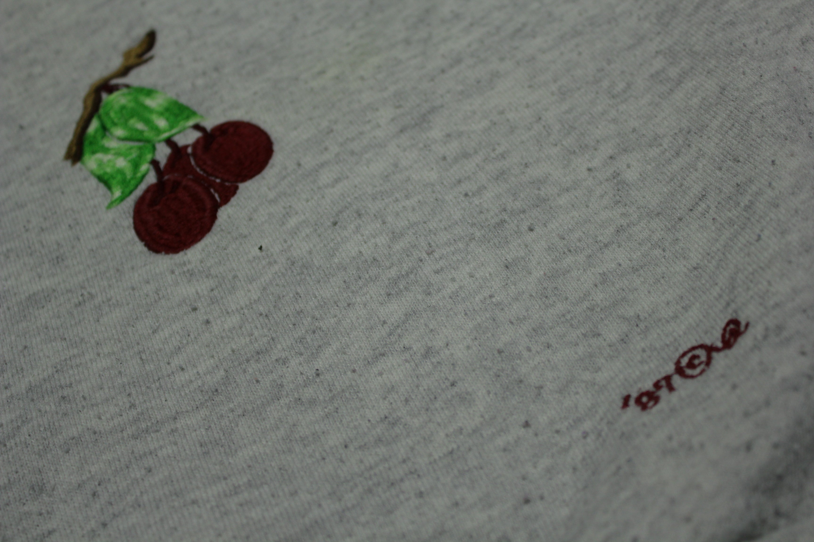 Cherries Berries Vintage 1989 80's Embroidered Jerzees Crewneck Sweatshirt