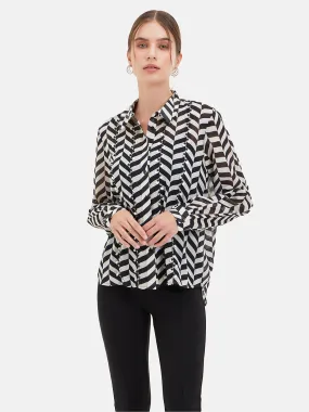 Chevron Printed Full Sleeves Shirt