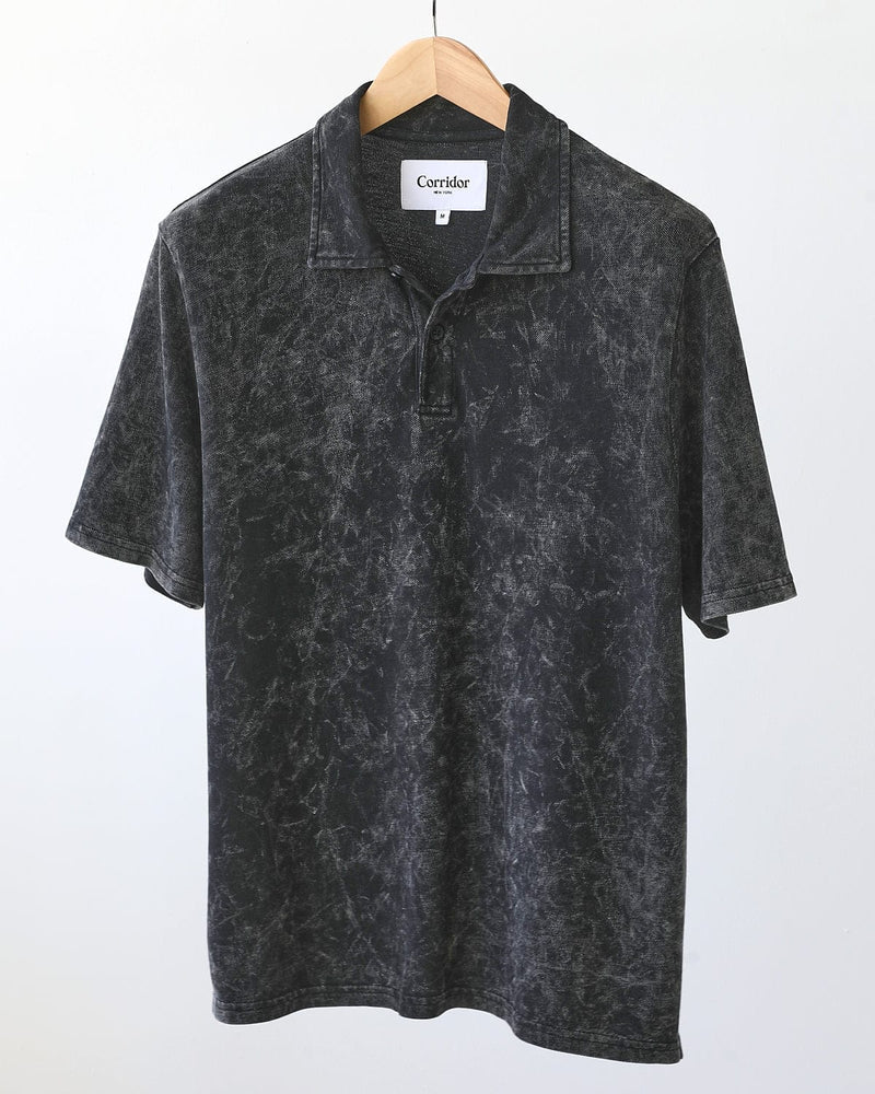 Corridor ACID WASH SS POLO - BLACK