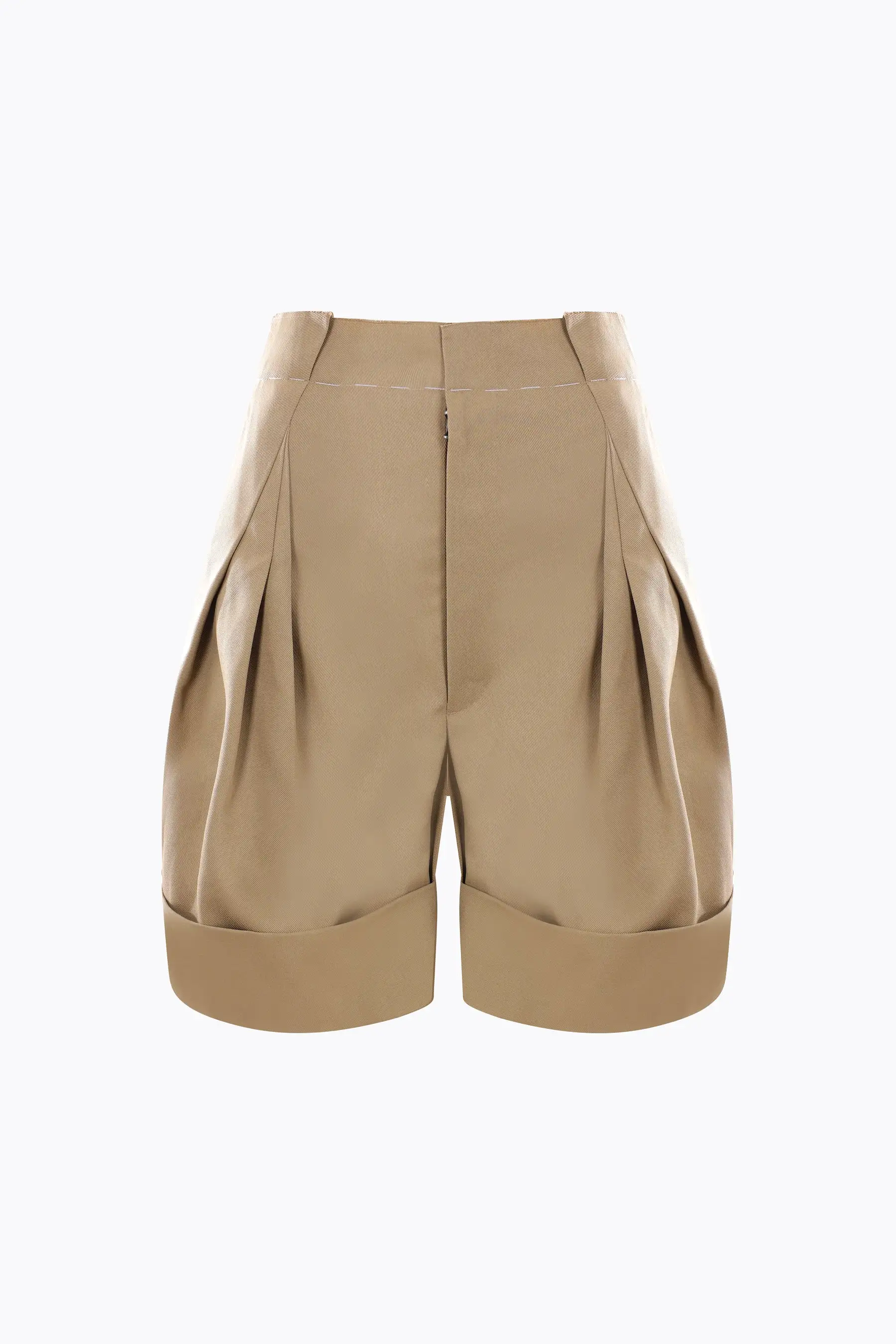 cotton blend twill oversized short pants