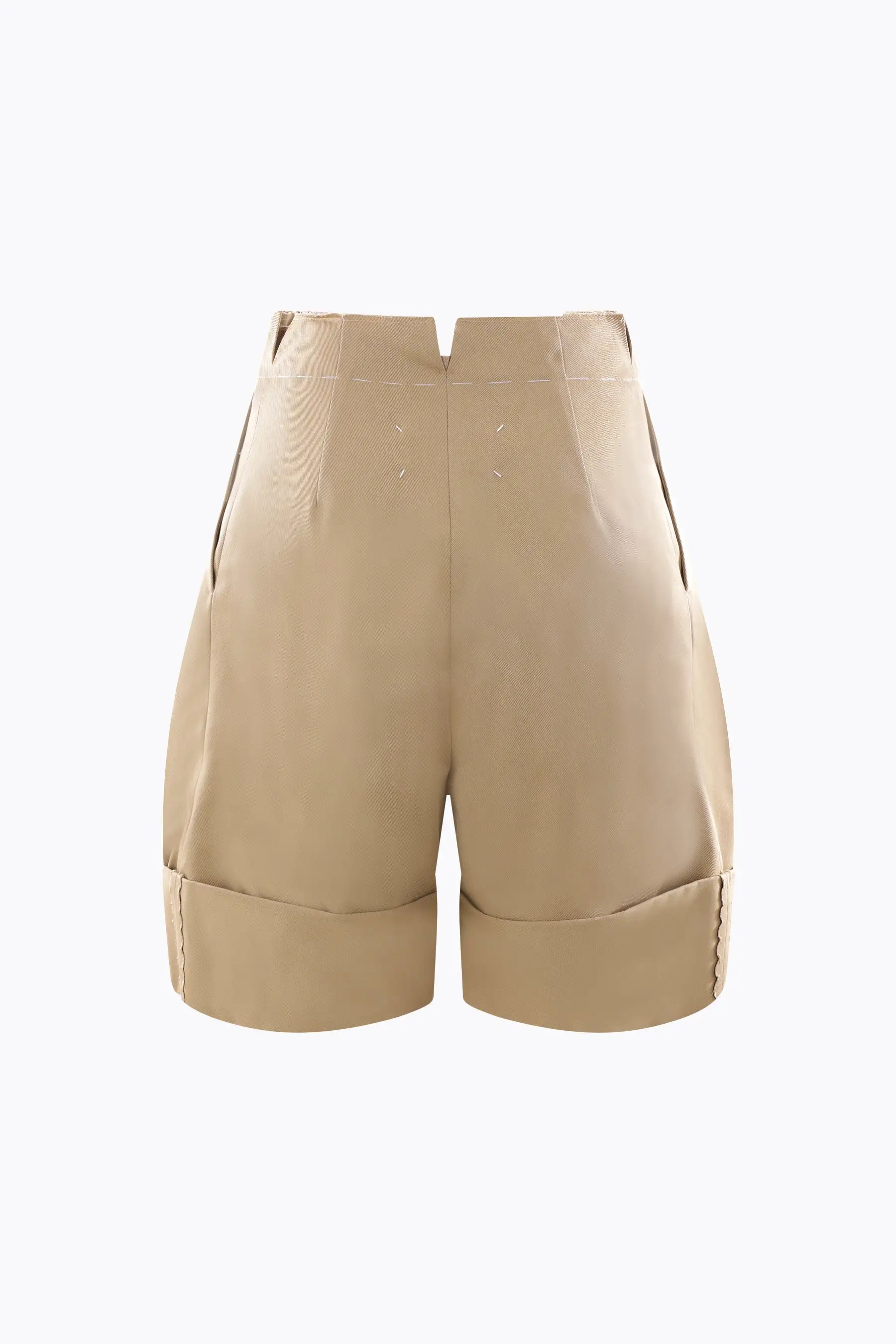 cotton blend twill oversized short pants