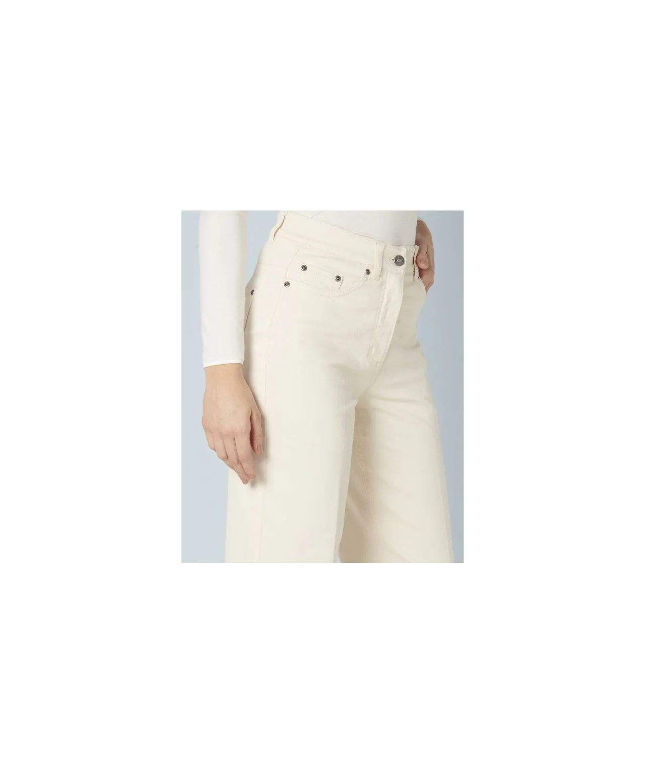 Cotton Rich 7/8 Wide-Leg Jeans