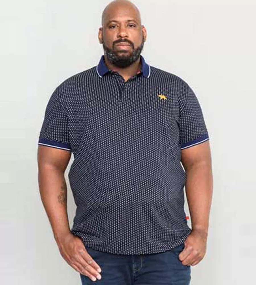 D555 Big Mens Polo Shirt With All Over Print and Chest Embroidery (BATTERSEA)