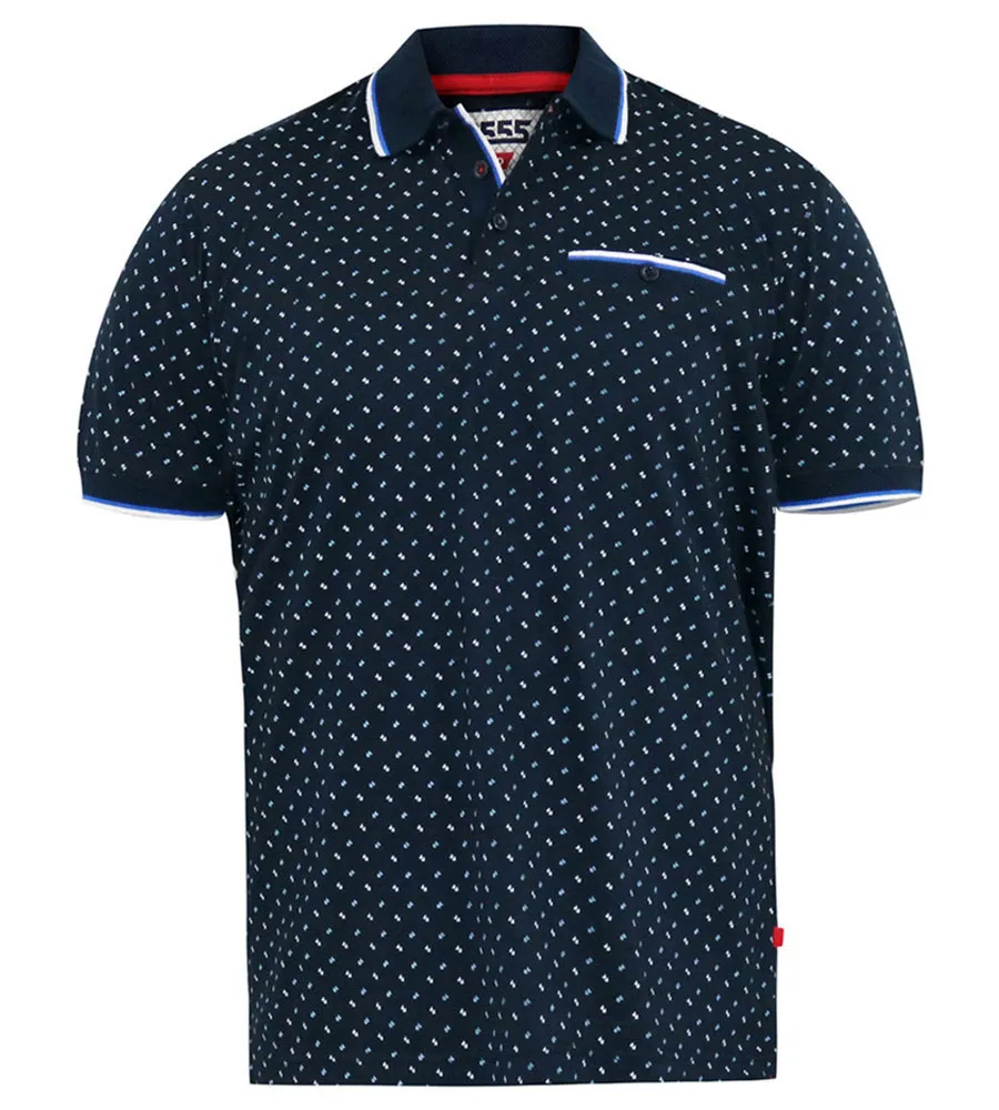 D555 Mens Jersey Polo With All Over Print and Jacquard Trims (OAKLEY)