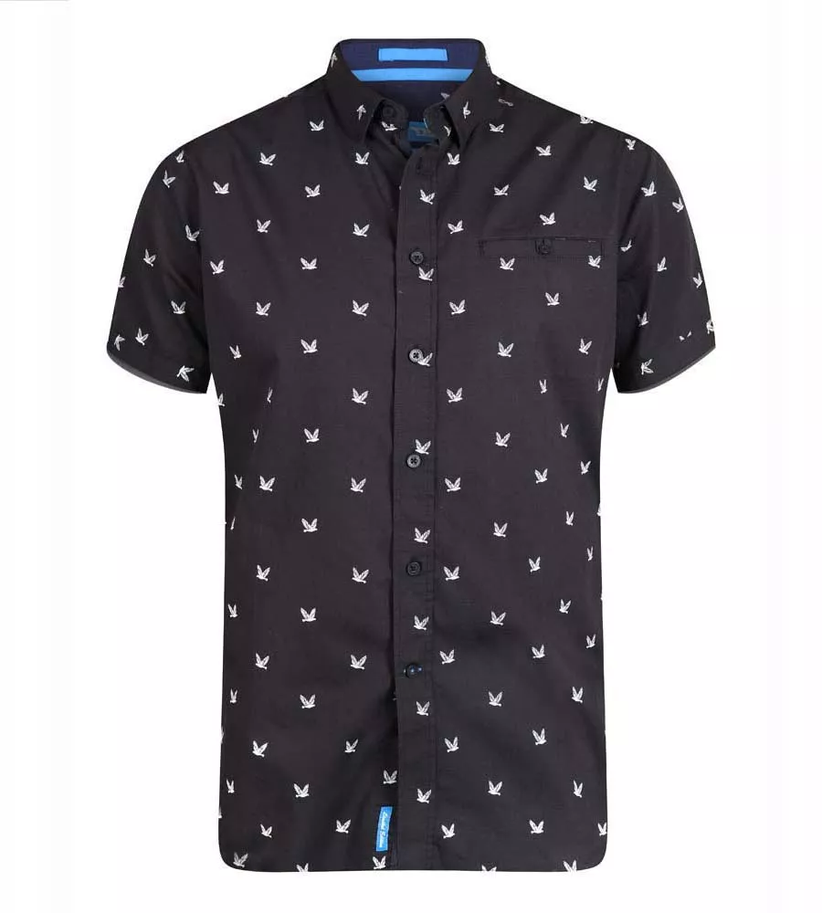 D555 Mens Short Sleeve Shirt With All Over Print (MARLEY)