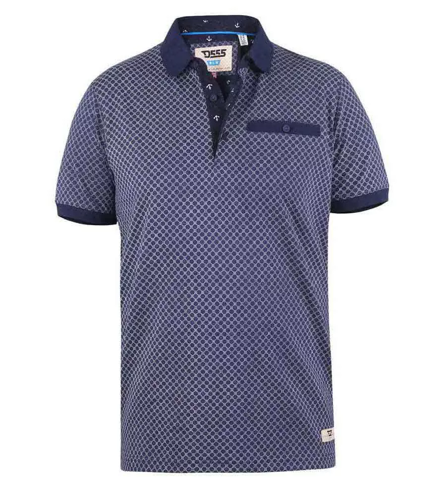 D555 Tall Mens Jersey Polo Shirt With All Over Print (AXFORD)