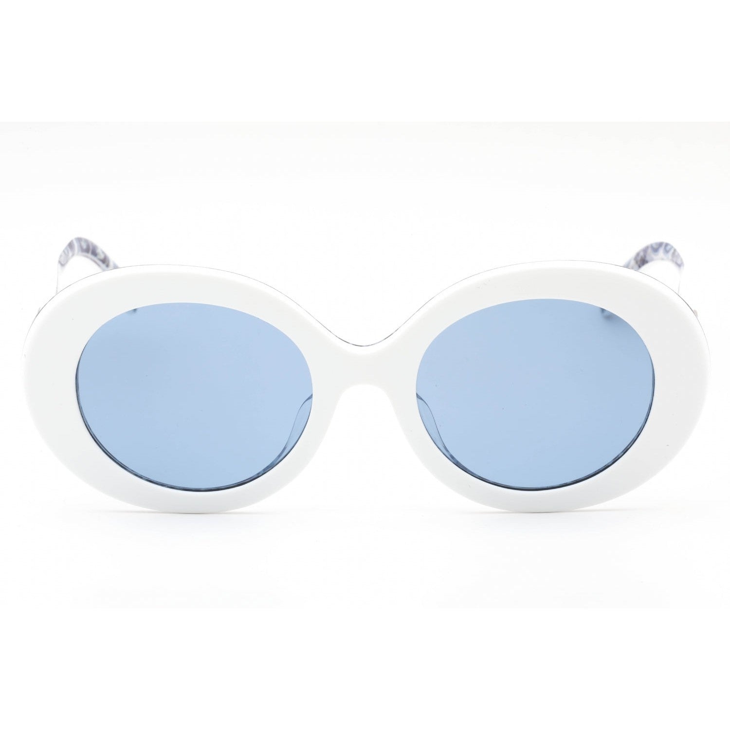 Dolce & Gabbana 0DG4448F Sunglasses White on Blue Maiolica / Light Blue Mirrored Silve Women's