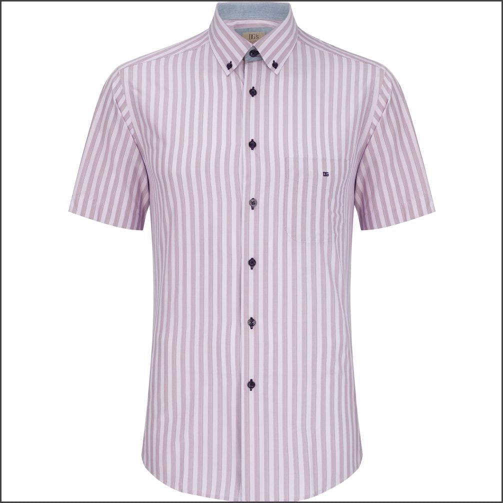 Drifter Ivano Pink Multi Stripe SS Shirt<>