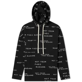 Drôle de Monsieur Not From Paris All Over Print Popover HoodyBlack