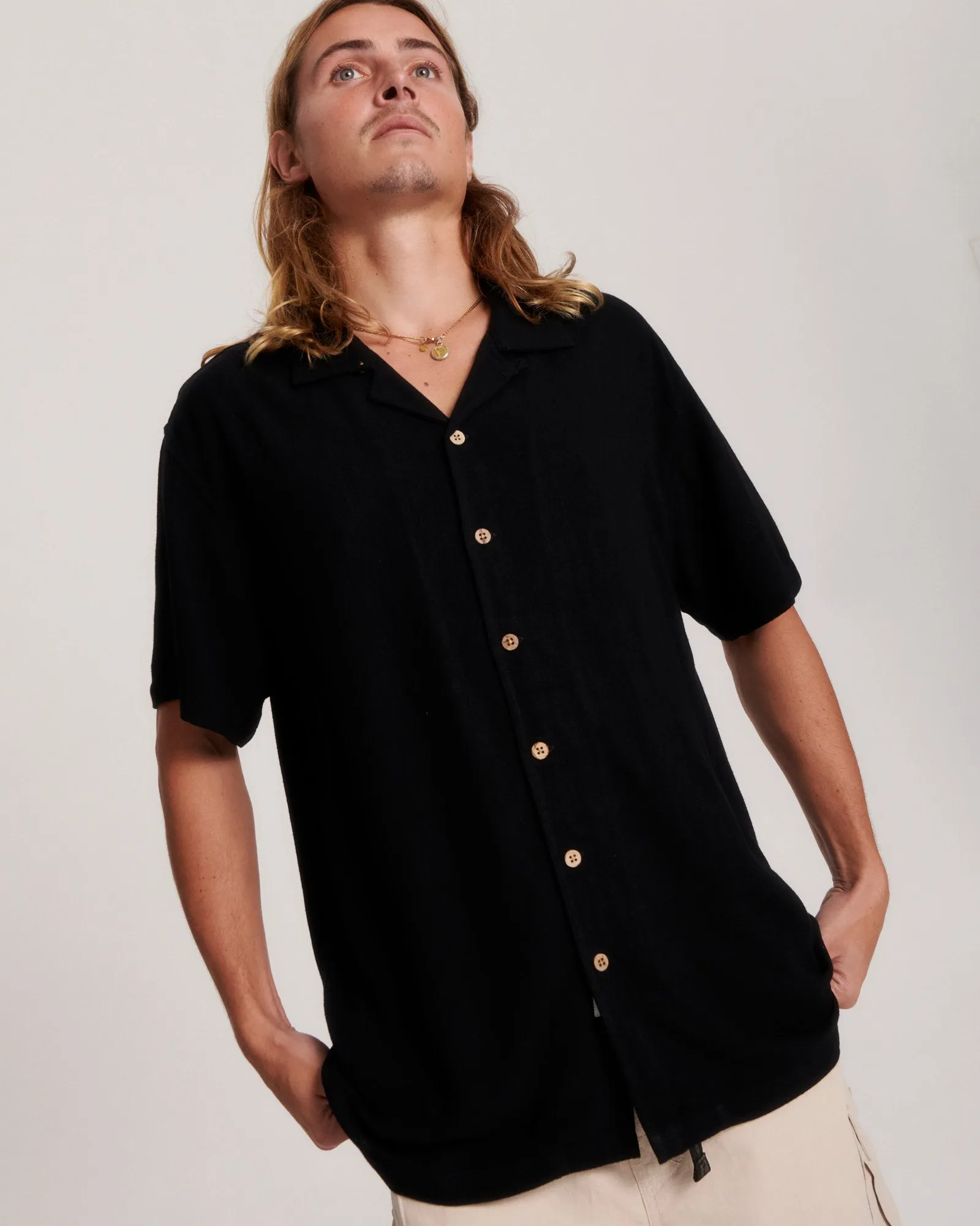 Ernie Ss Resort Shirt - Black